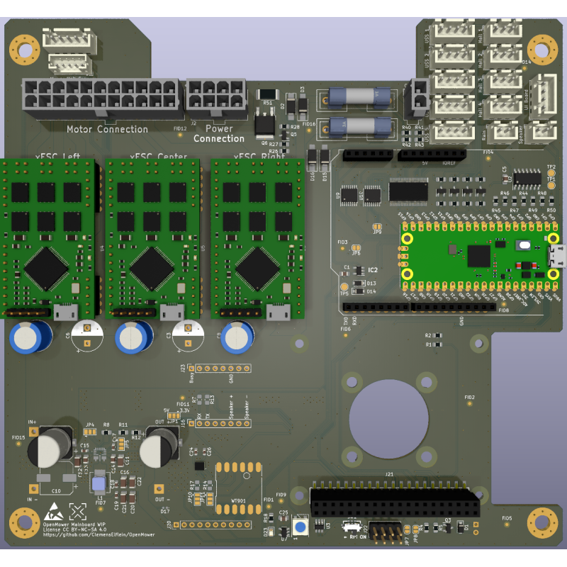 OpenMower Mainboard with 3 xESC-STM32 modules, Pico Dev Board and LSM6DSOTR
IMU